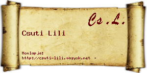 Csuti Lili névjegykártya